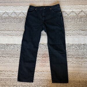 Vintage Wrangler USA Made Men’s Denim 5 Pocket Jeans 100% Cotton 34 x 32 Black